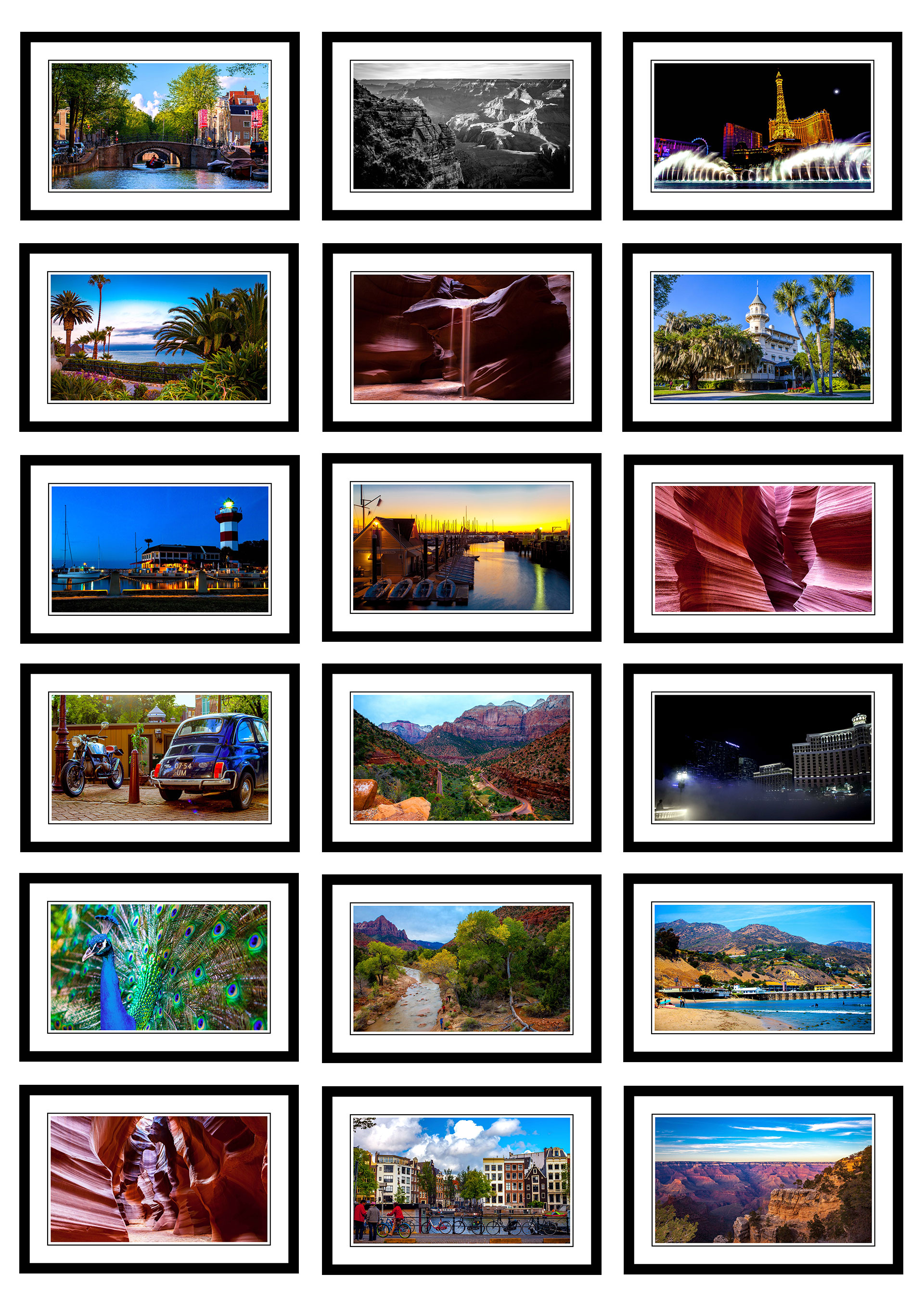 Photo Demo of 18 Images Framed